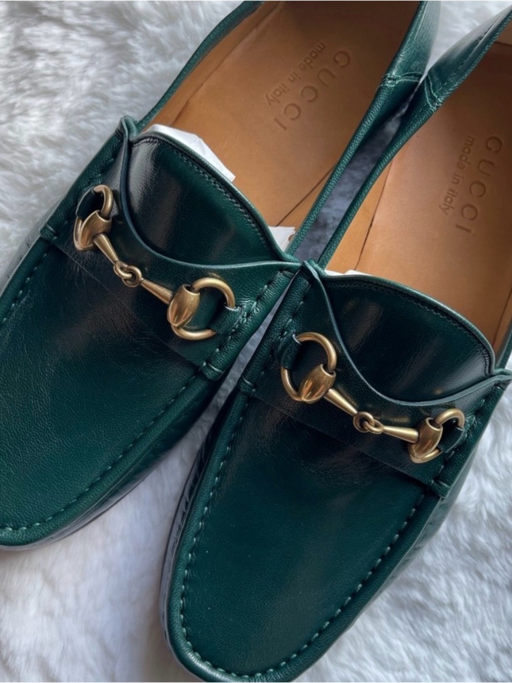 Gucci Green Leather Horsebit Loafers - Picture 4 of 5